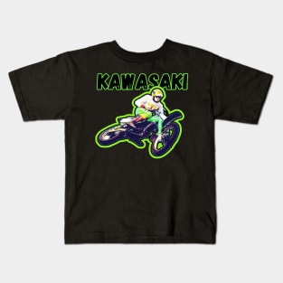 Vintage Motocross Kawasaki Kids T-Shirt